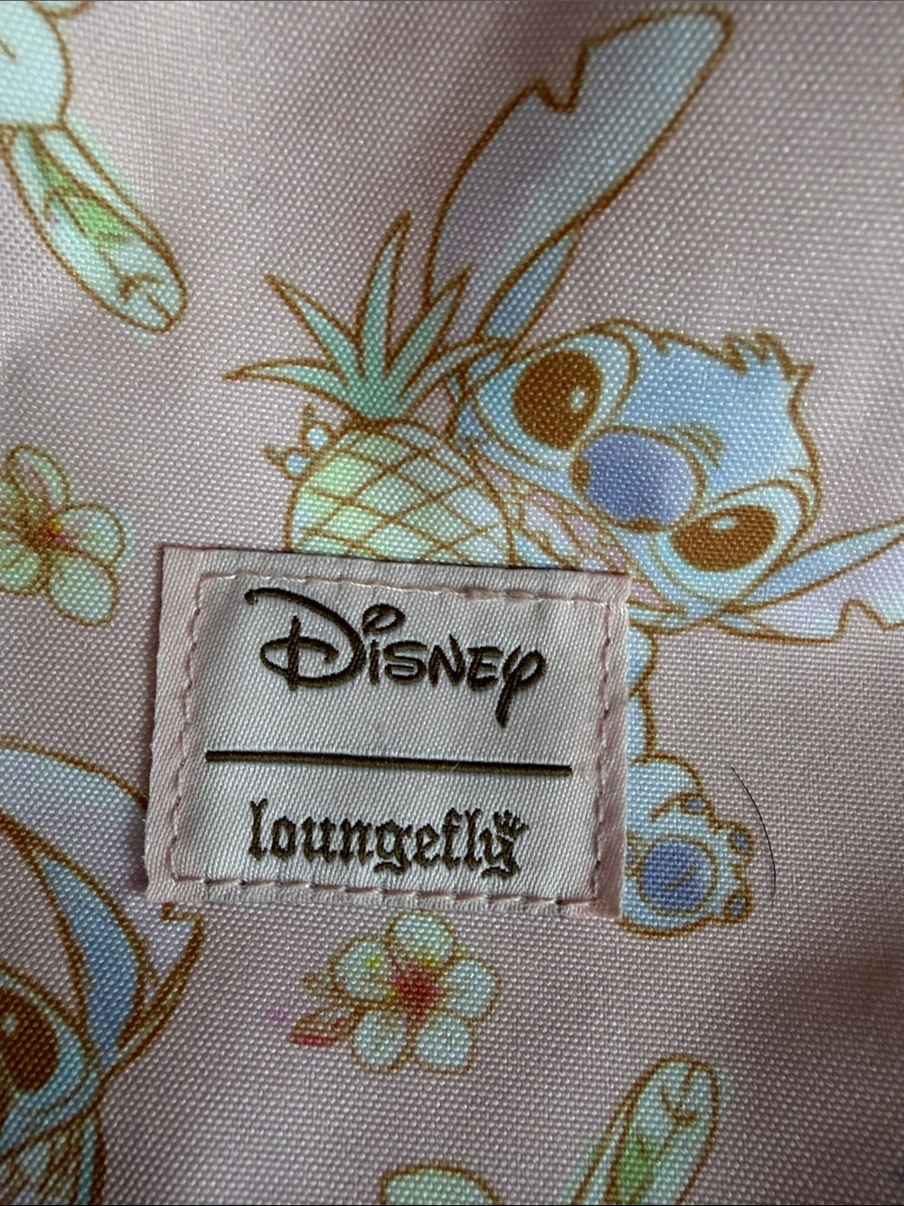 Loungefly Disney Pink Backpack with Blue Stitch Print - Picture 2 of 4